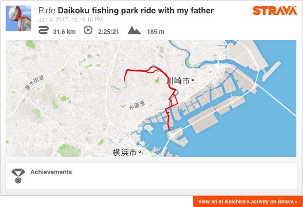 Strava: Daikoku fishing park ride with my father