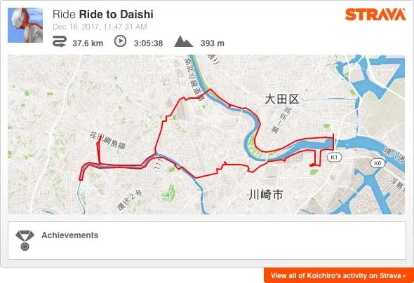 Strava: Ride to Daishi