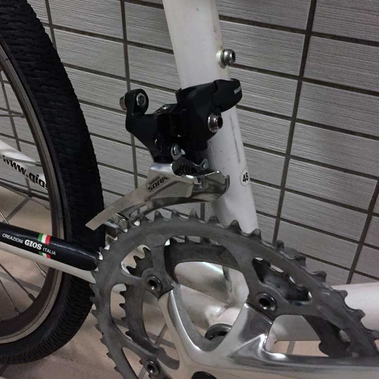 直付けフロントディレーラーとバンド